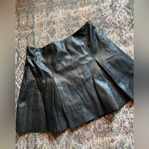 Abercrombie Vegan Pleated Leather Skort